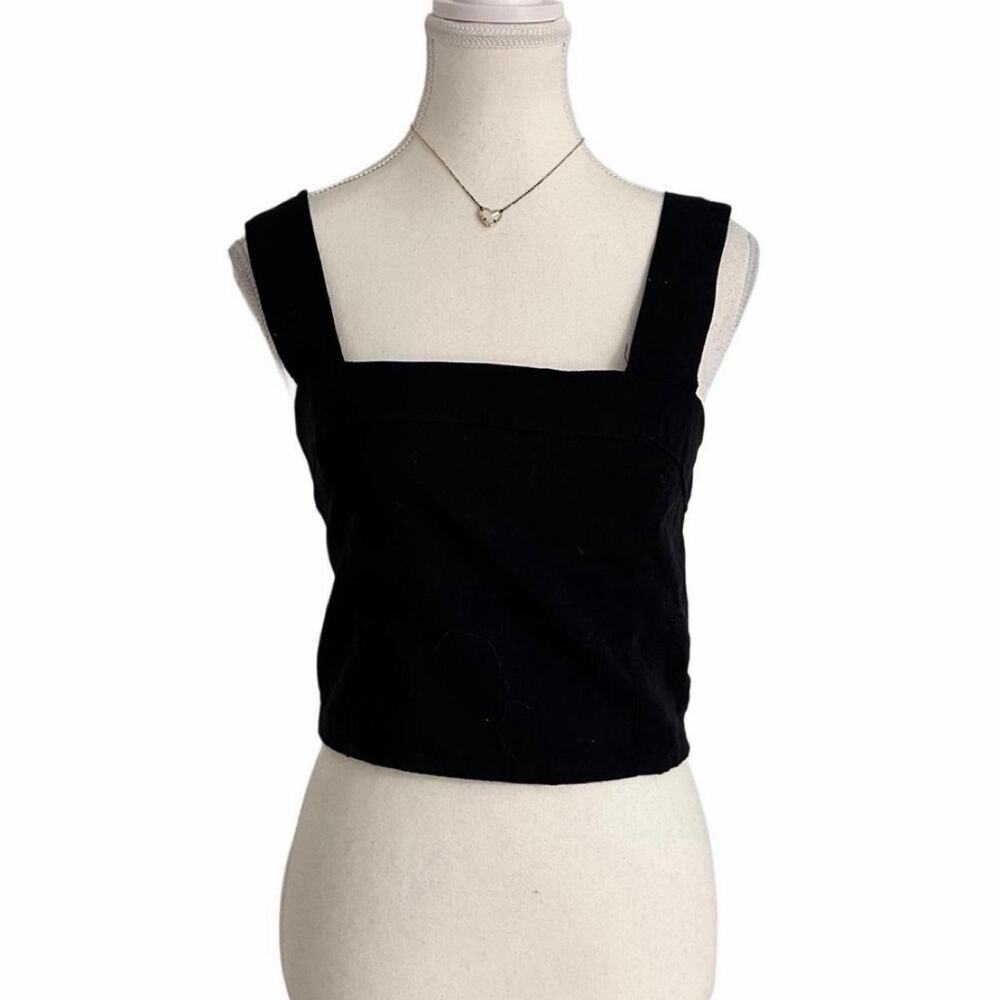 Abercrombie & Fitch Black square neck crop top Size M